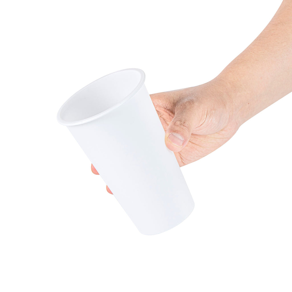 Bev Tek 16 oz Round Matte White Plastic Hot / Cold Drinking Cup - 3 1/2" x 3 1/2" x 5 1/4" - 100 count box