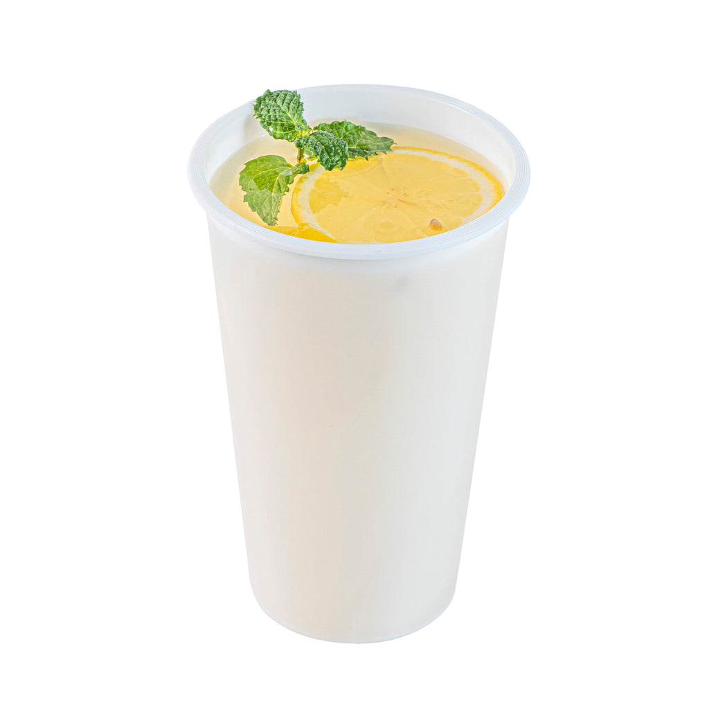 Bev Tek 16 oz Round Matte White Plastic Hot / Cold Drinking Cup - 3 1/2" x 3 1/2" x 5 1/4" - 100 count box