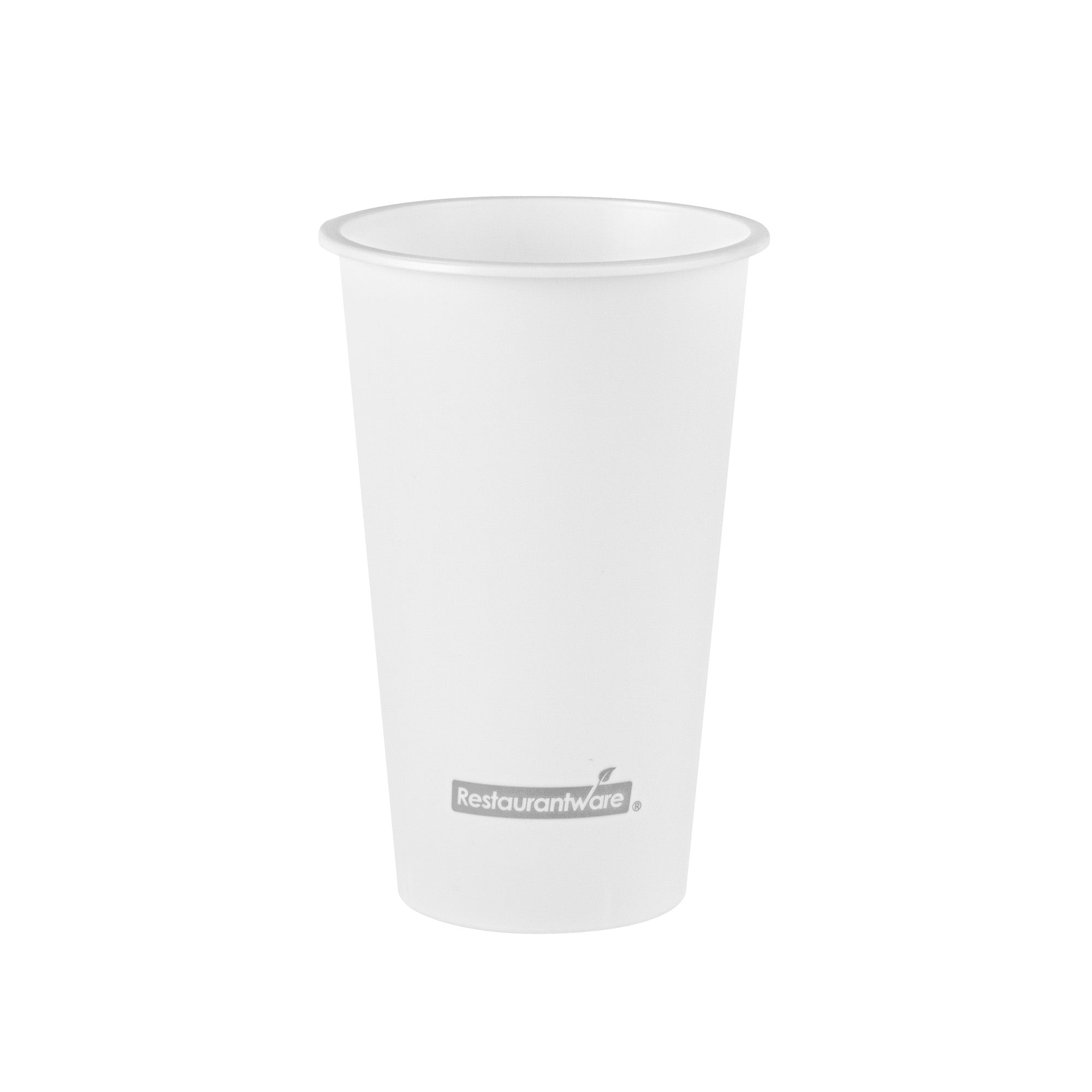 Bev Tek 16 oz Round Matte White Plastic Hot / Cold Drinking Cup - 3 1/2" x 3 1/2" x 5 1/4" - 100 count box