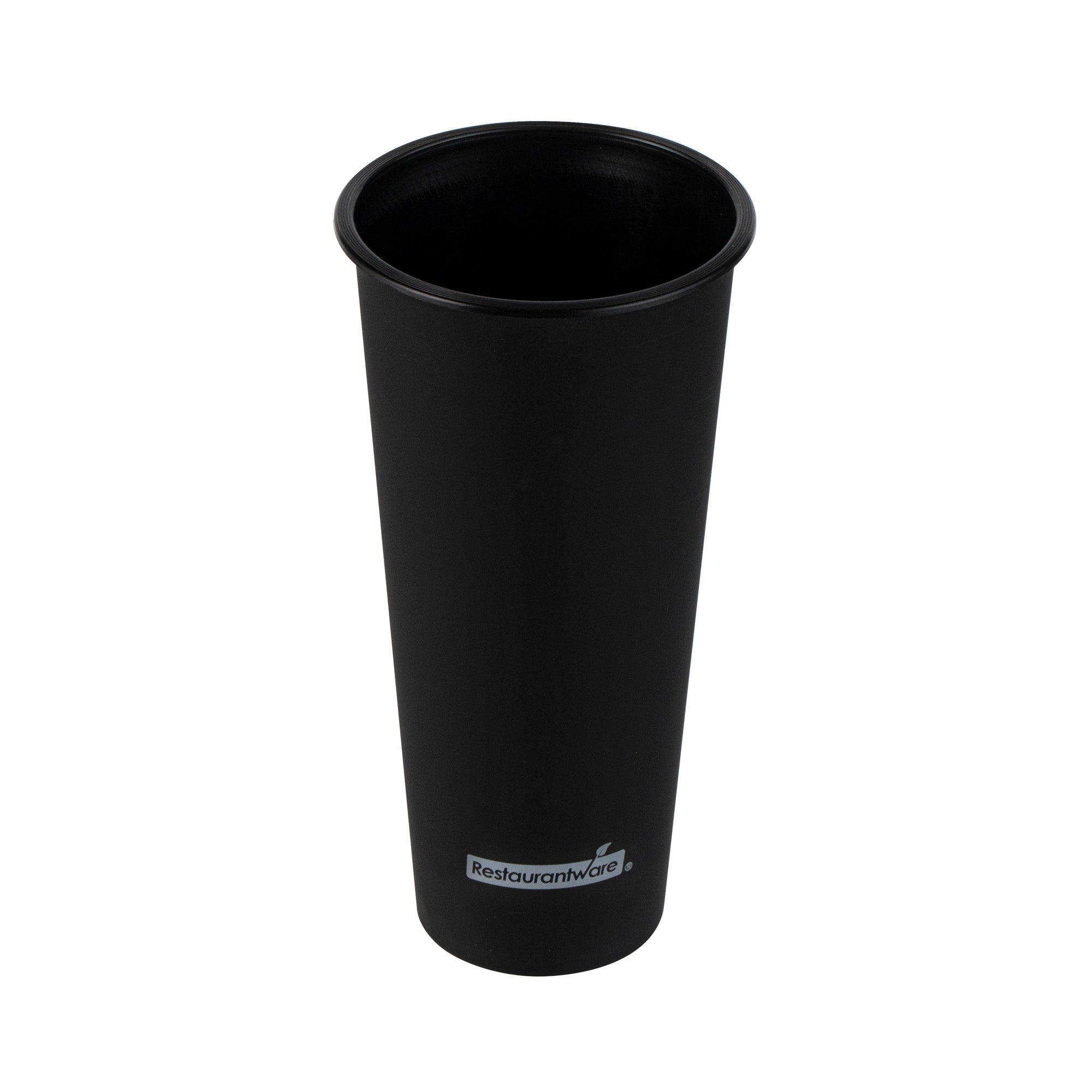 Bev Tek 24 oz Round Matte Black Plastic Hot / Cold Drinking Cup - 3 1/2" x 3 1/2" x 7" - 100 count box