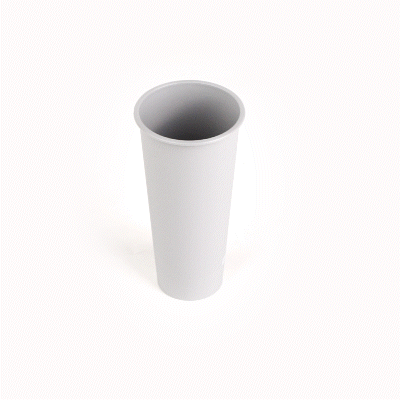 Bev Tek 24 oz Round Matte Gray Plastic Hot / Cold Drinking Cup - 3 1/2" x 3 1/2" x 7" - 100 count box