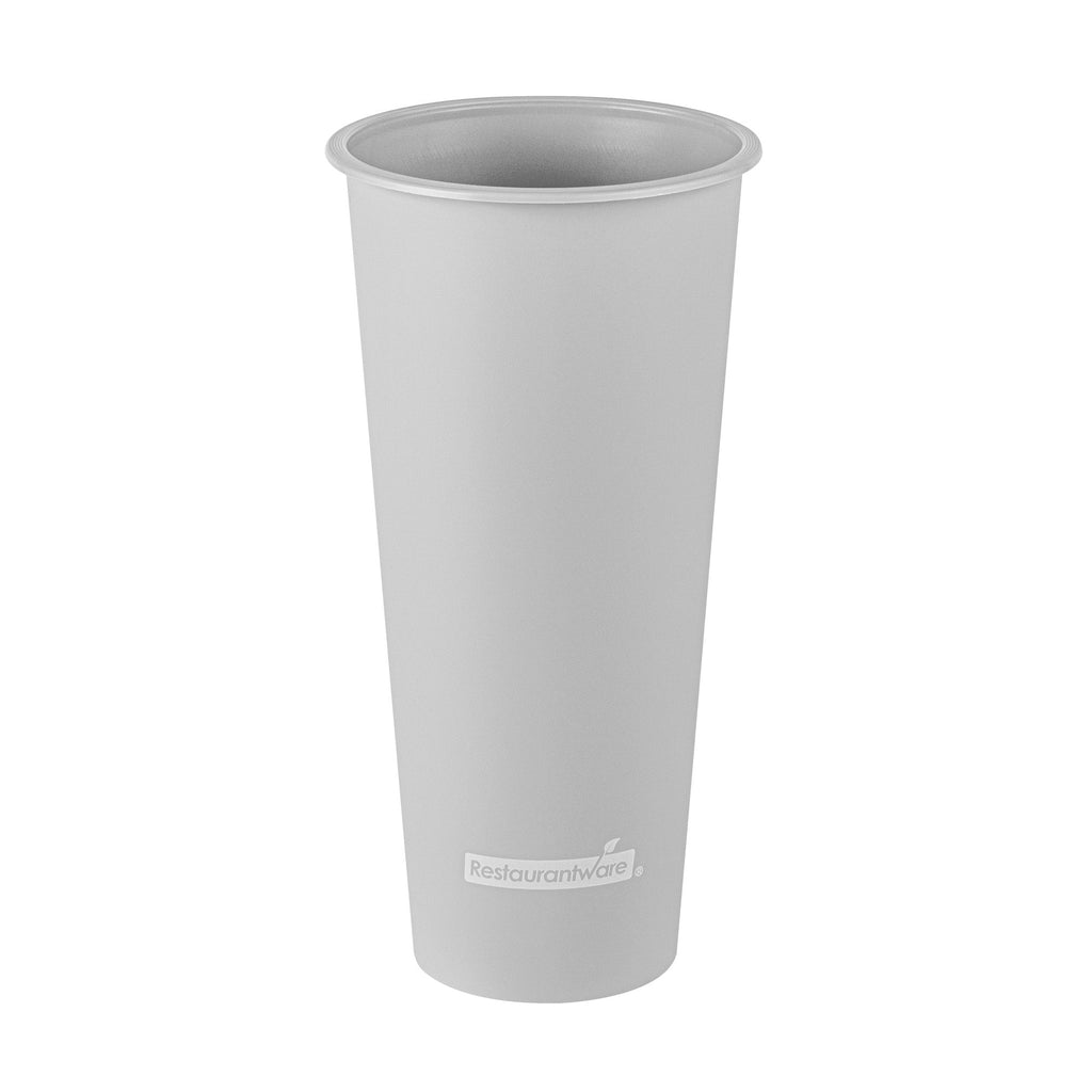 Bev Tek 24 oz Round Matte Gray Plastic Hot / Cold Drinking Cup - 3 1/2" x 3 1/2" x 7" - 100 count box