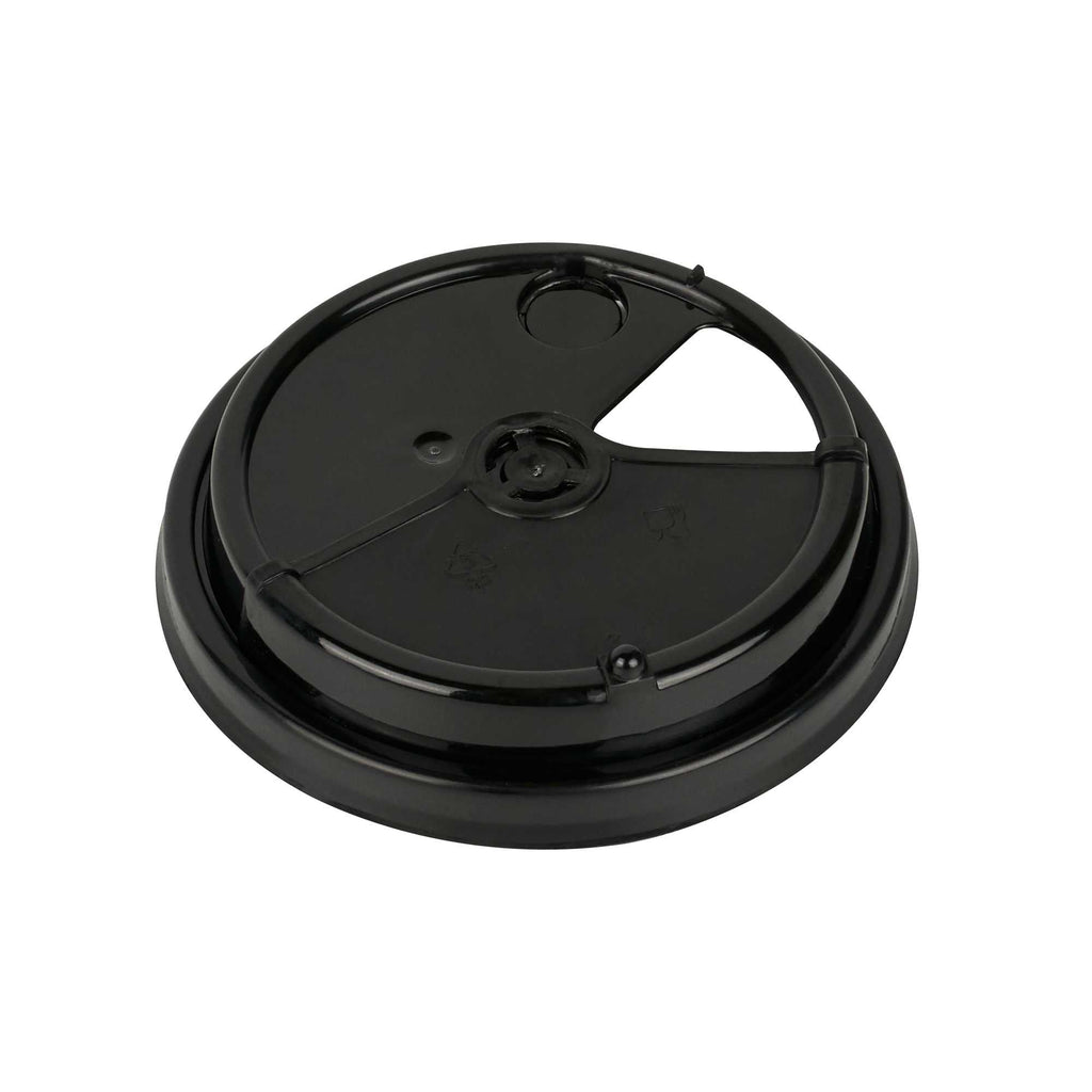 Bev Tek Black Plastic 2-in-1 Straw or Sip Coffee Cup Lid - Fits 8, 12, 16 and 20 oz - 100 count box