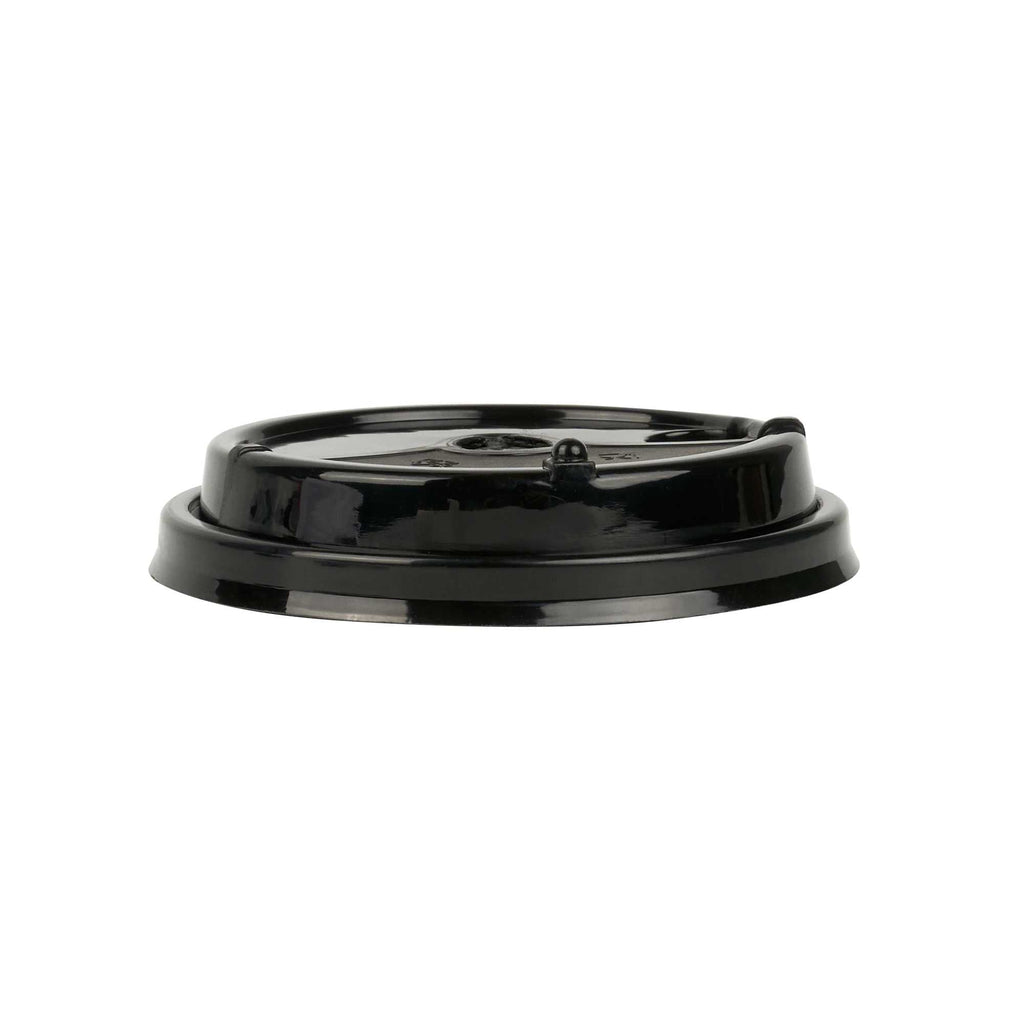 Bev Tek Black Plastic 2-in-1 Straw or Sip Coffee Cup Lid - Fits 8, 12, 16 and 20 oz - 100 count box