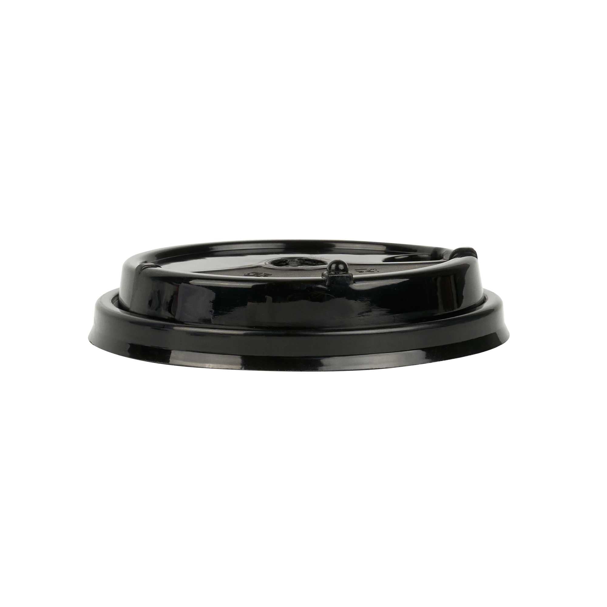 Bev Tek Black Plastic 2-in-1 Straw or Sip Coffee Cup Lid - Fits 8, 12, 16 and 20 oz - 100 count box