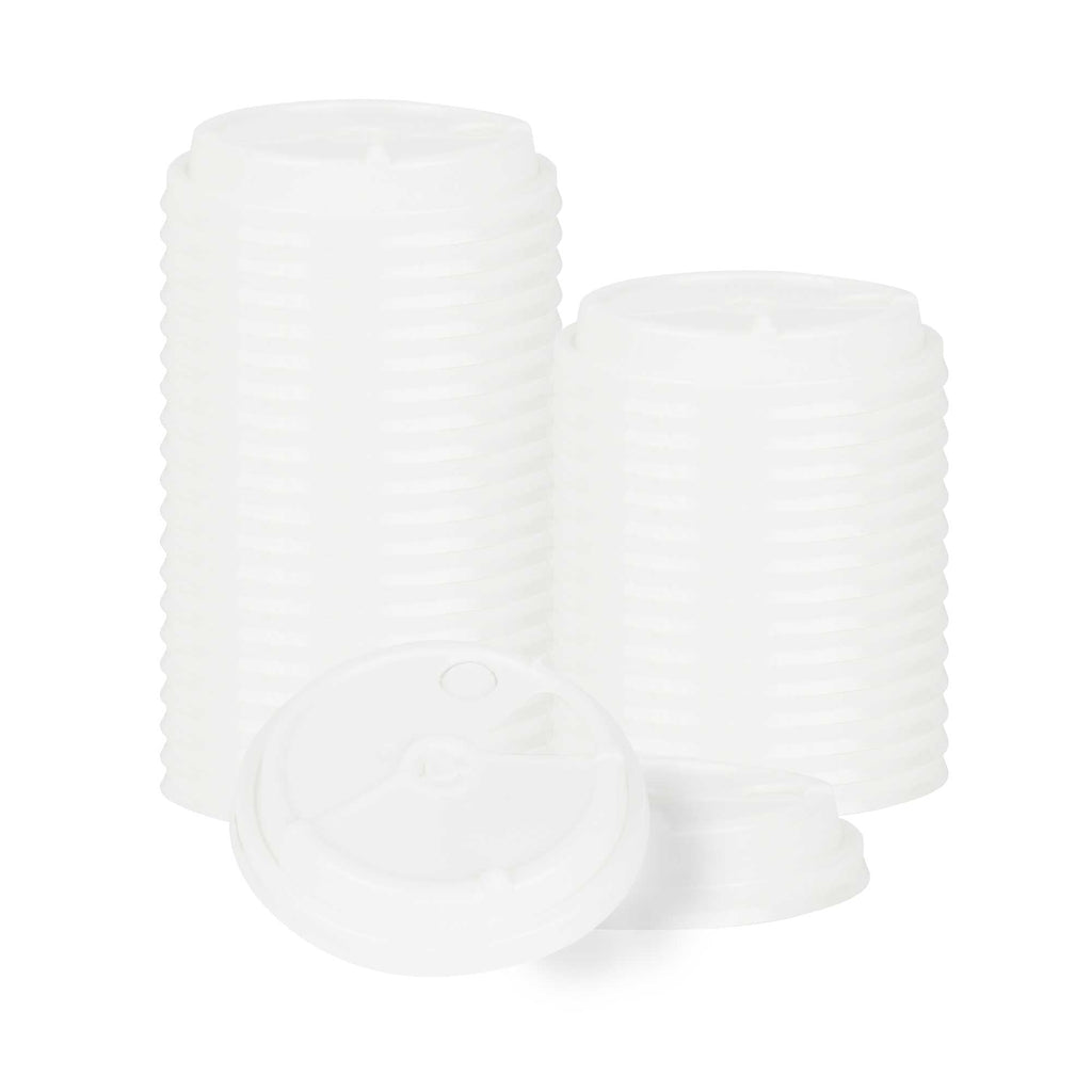 Bev Tek White Plastic 2-in-1 Straw or Sip Coffee Cup Lid - Fits 8, 12, 16 and 20 oz - 100 count box