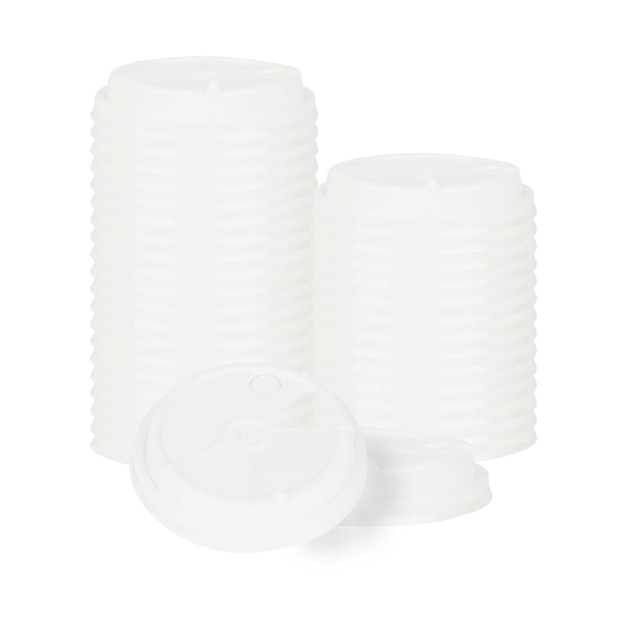Bev Tek White Plastic 2-in-1 Straw or Sip Coffee Cup Lid - Fits 8, 12, 16 and 20 oz - 100 count box