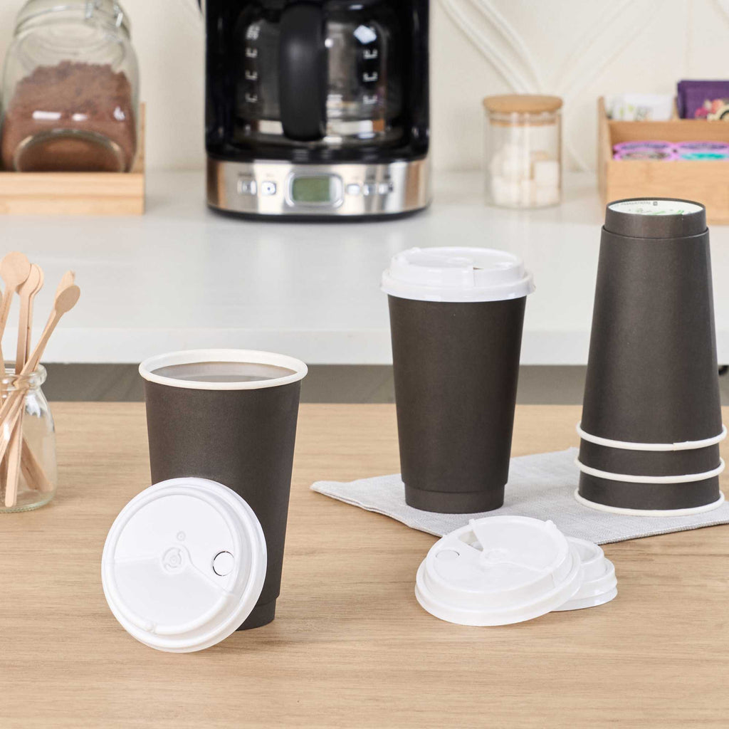 Bev Tek White Plastic 2-in-1 Straw or Sip Coffee Cup Lid - Fits 8, 12, 16 and 20 oz - 100 count box