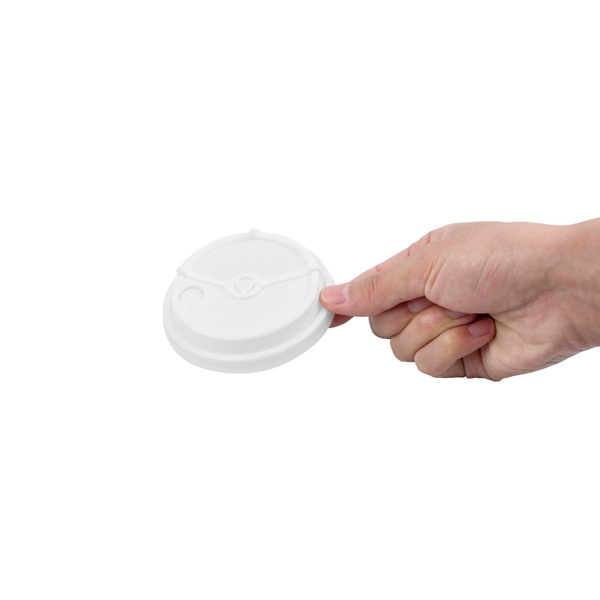 Bev Tek White Plastic 2-in-1 Straw or Sip Coffee Cup Lid - Fits 8, 12, 16 and 20 oz - 100 count box