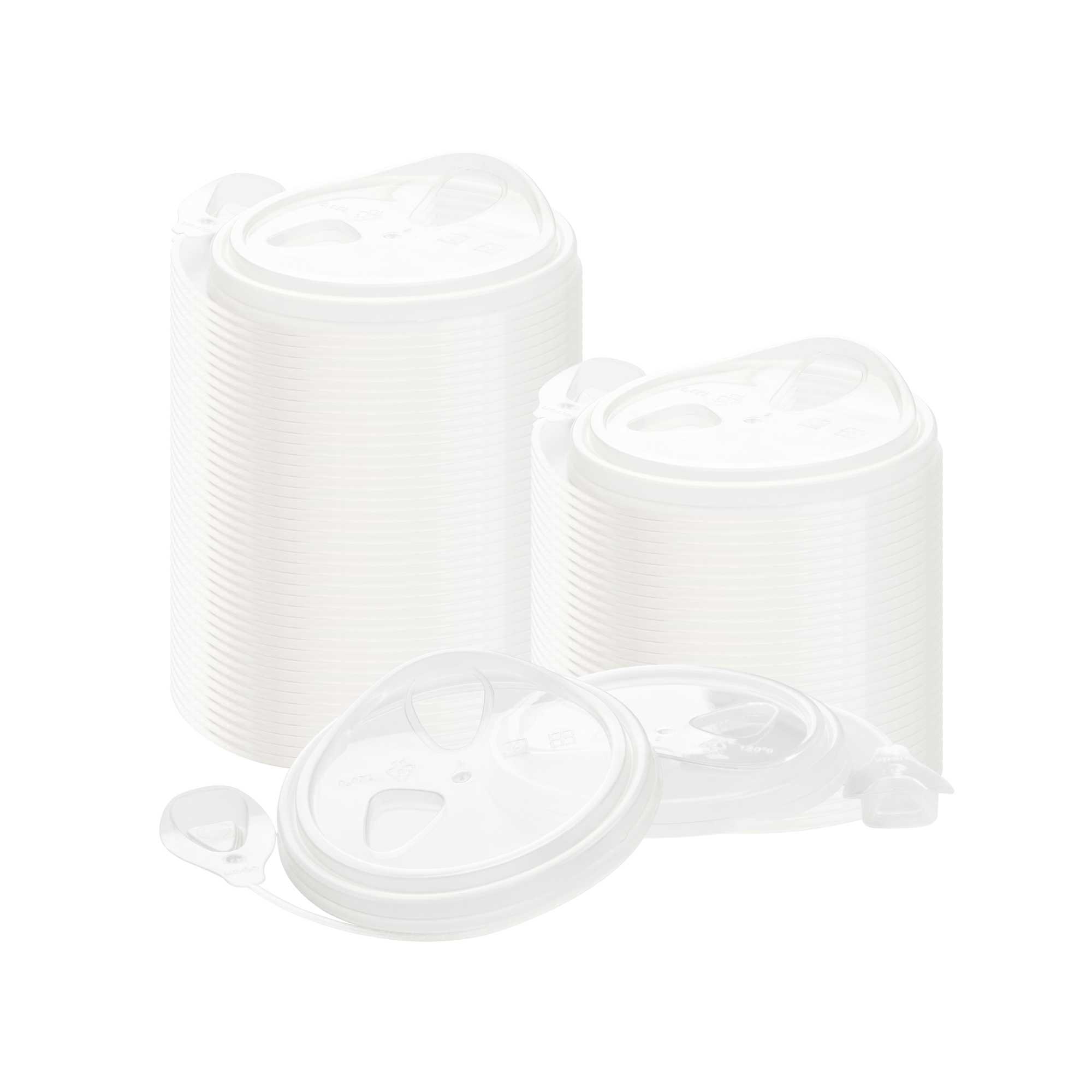 Bev Tek Clear Plastic Pop Lock Hot / Cold Drinking Cup Lid - Fits 12, 16 and 24 oz - 100 count box