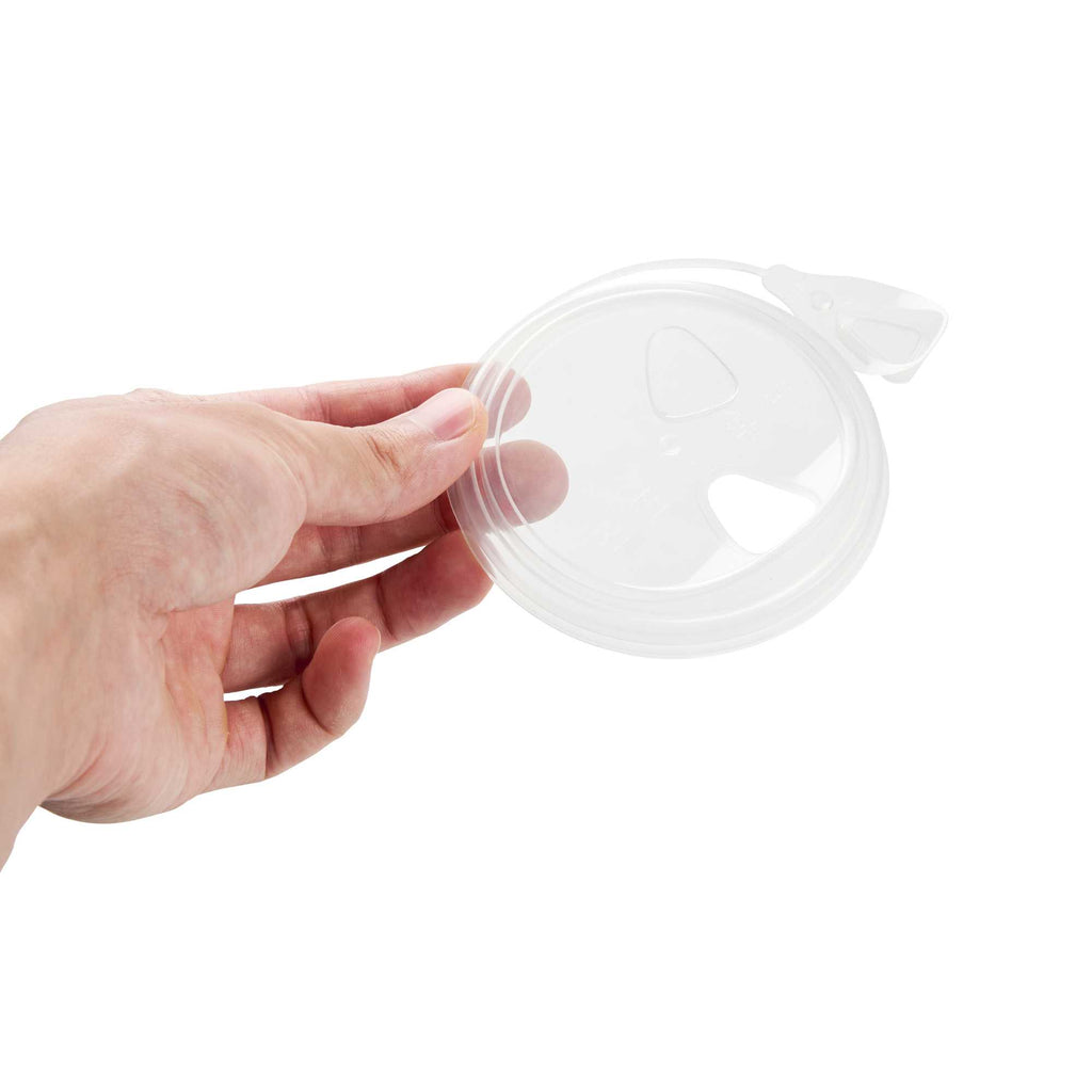 Bev Tek Clear Plastic Pop Lock Hot / Cold Drinking Cup Lid - Fits 12, 16 and 24 oz - 100 count box