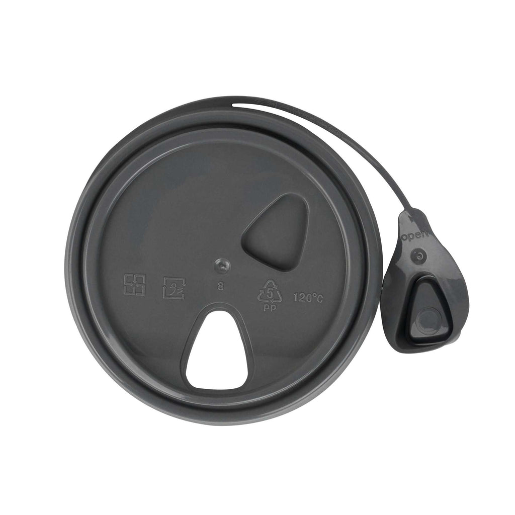 Bev Tek Gray Plastic Pop Lock Coffee Cup Lid - Fits 8, 12, 16 and 20 oz - 100 count box