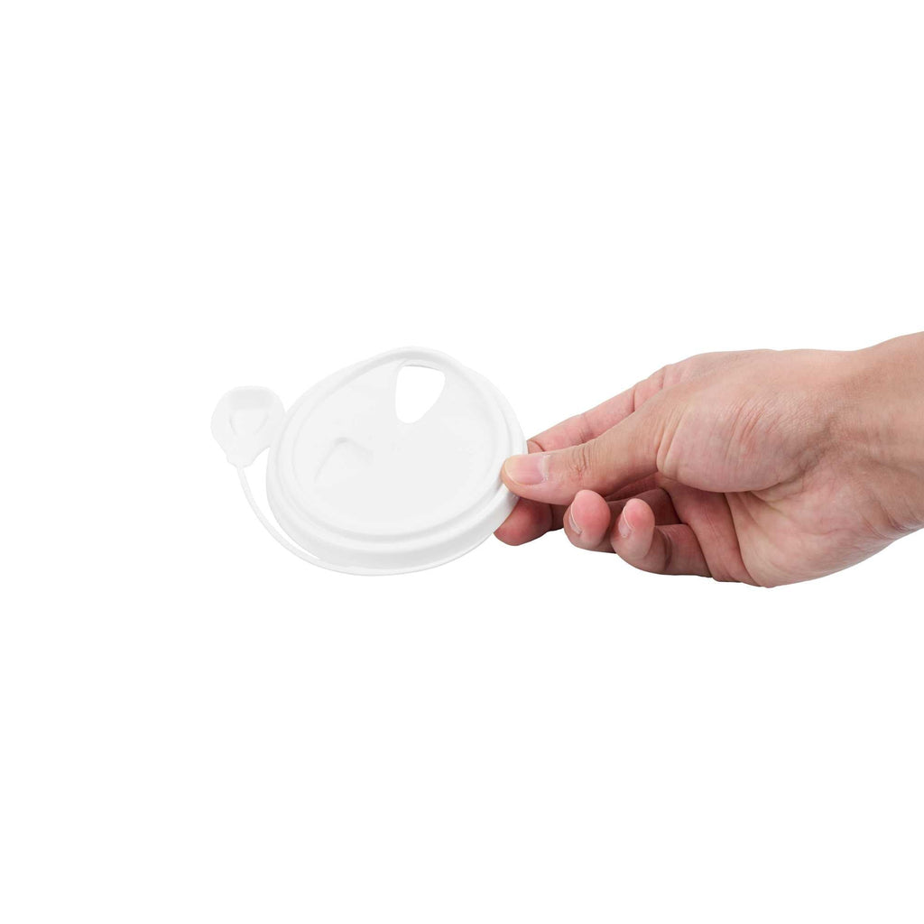 Bev Tek White Plastic Pop Lock Coffee Cup Lid - Fits 8, 12, 16 and 20 oz - 100 count box