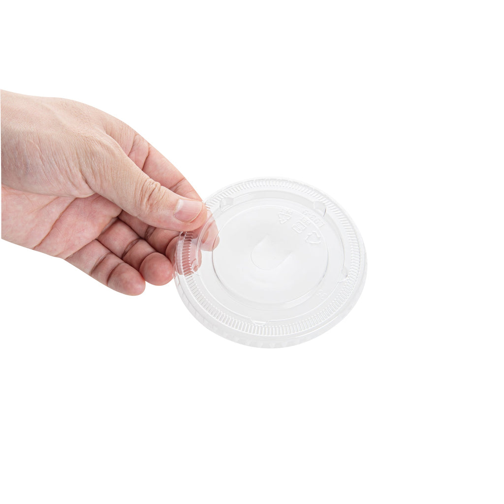 Visage Round Clear Plastic Flat Lid - Fits 9, 12 and 16 oz - 1000 count box