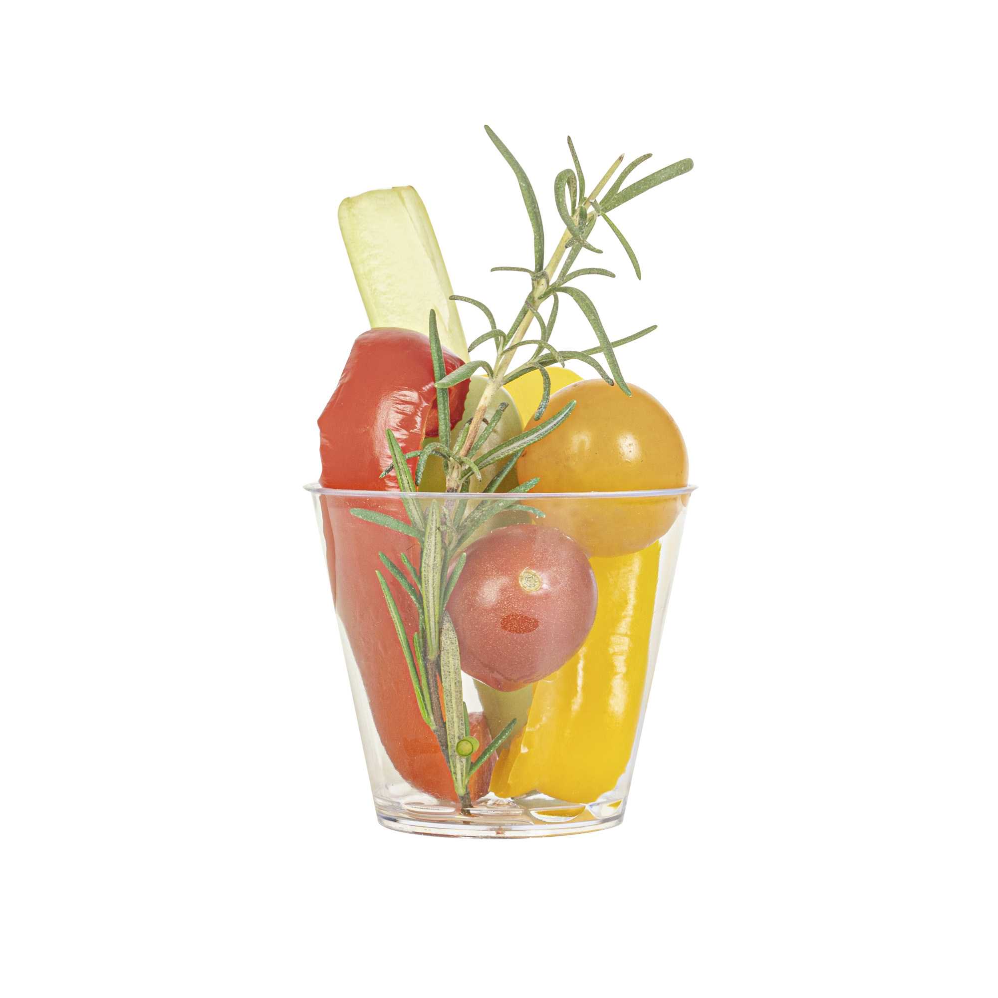 Mini Serve 4 oz Round Clear Plastic Arco Dessert Cup - 2 1/2" x 2 1/2" x 2 1/4" - 20 count box