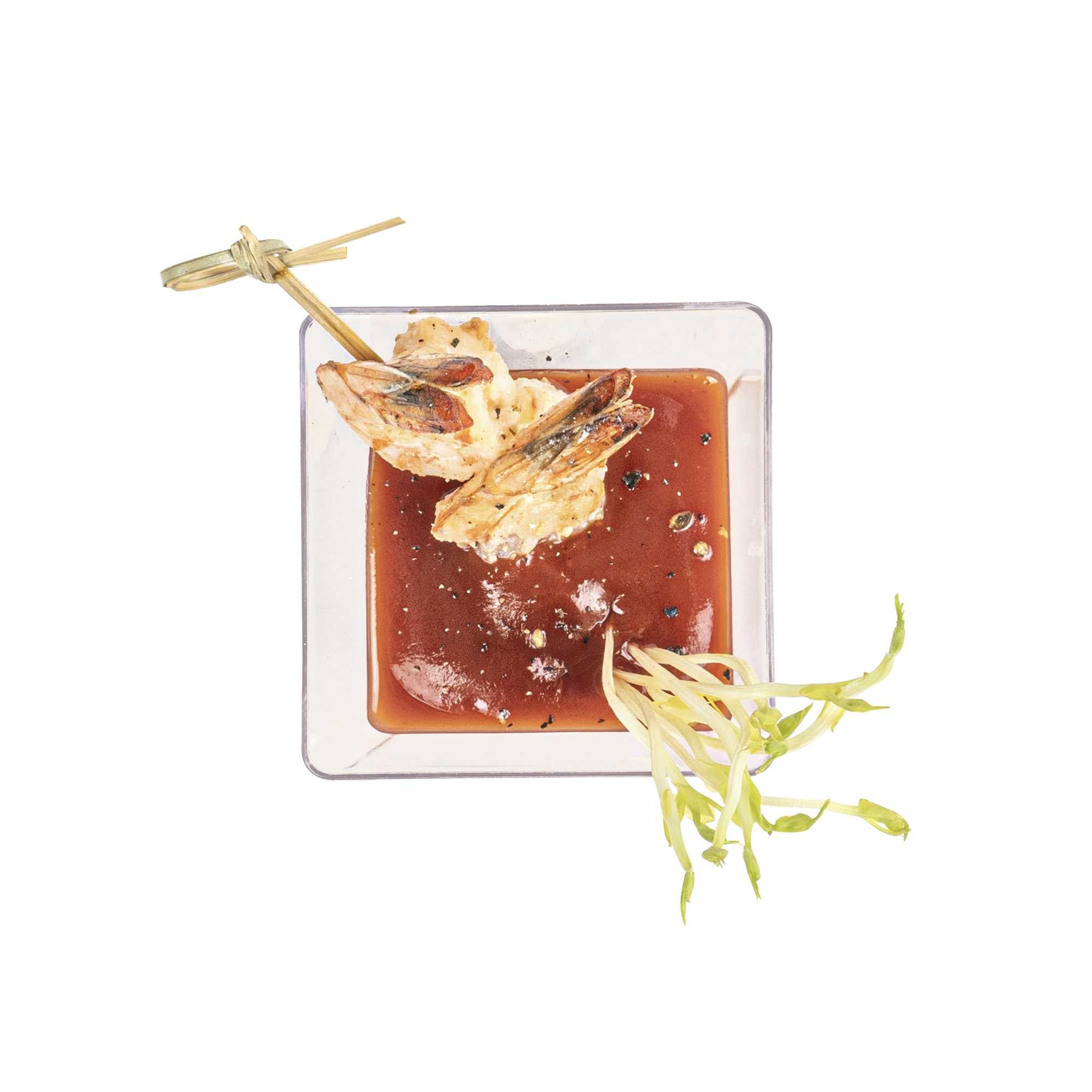 Mini Serve 5 oz Square Clear Plastic Medium Kova Cup - 2 1/2" x 2 1/2" x 2 1/2" - 20 count box