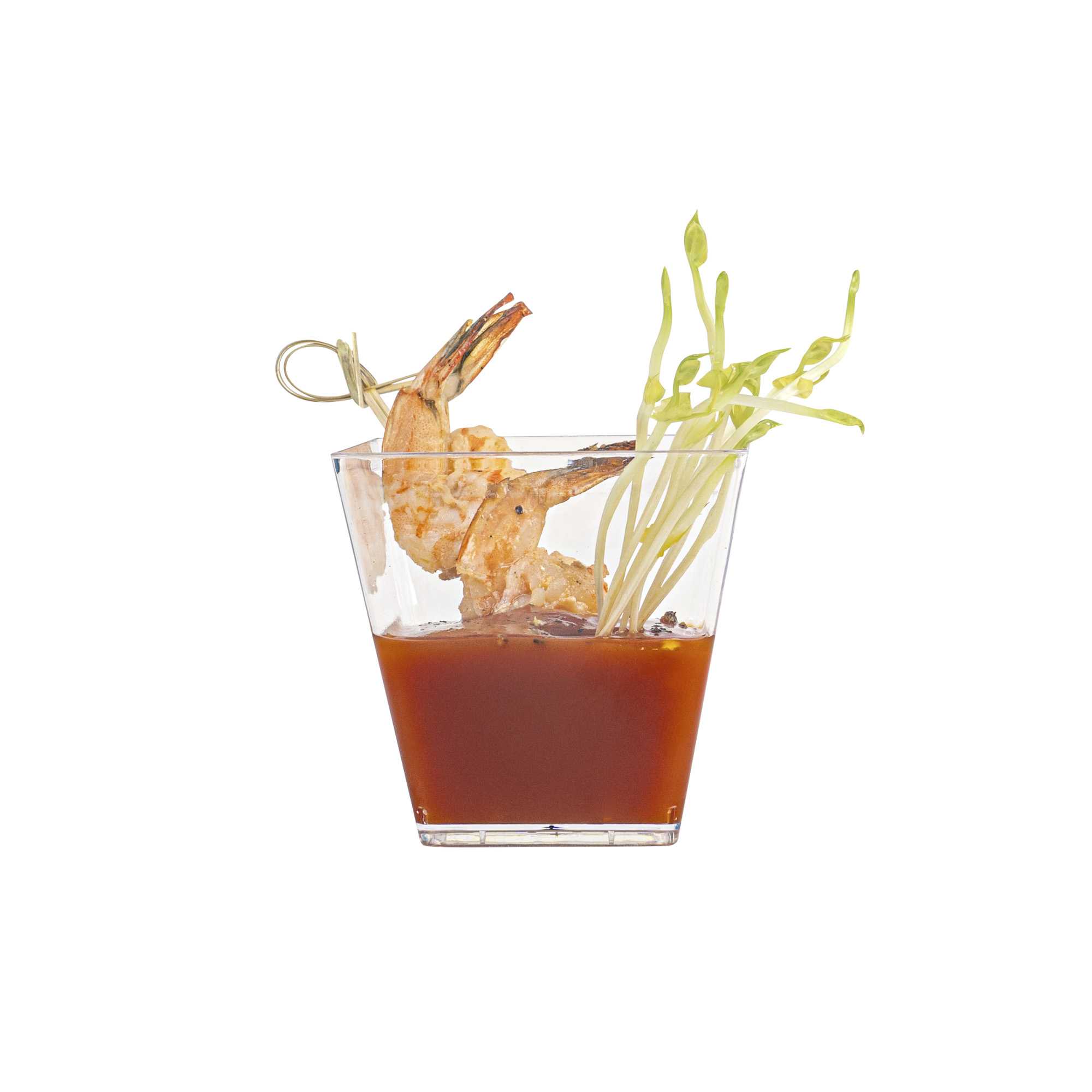 Mini Serve 5 oz Square Clear Plastic Medium Kova Cup - 2 1/2" x 2 1/2" x 2 1/2" - 100 count box