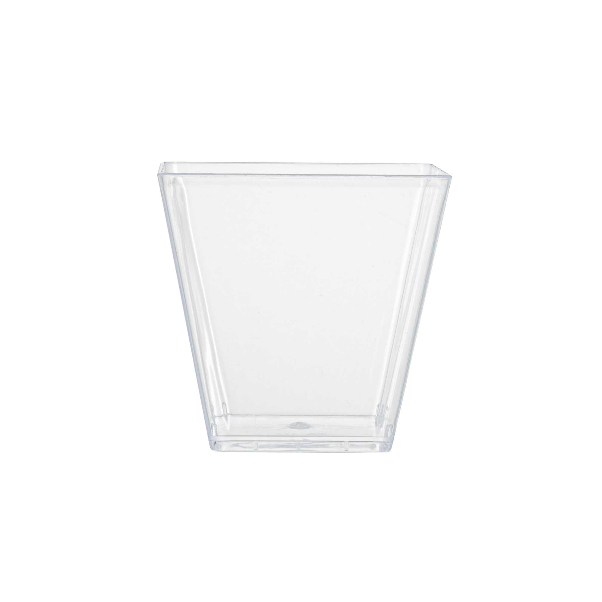 Mini Serve 5 oz Square Clear Plastic Medium Kova Cup - 2 1/2" x 2 1/2" x 2 1/2" - 100 count box