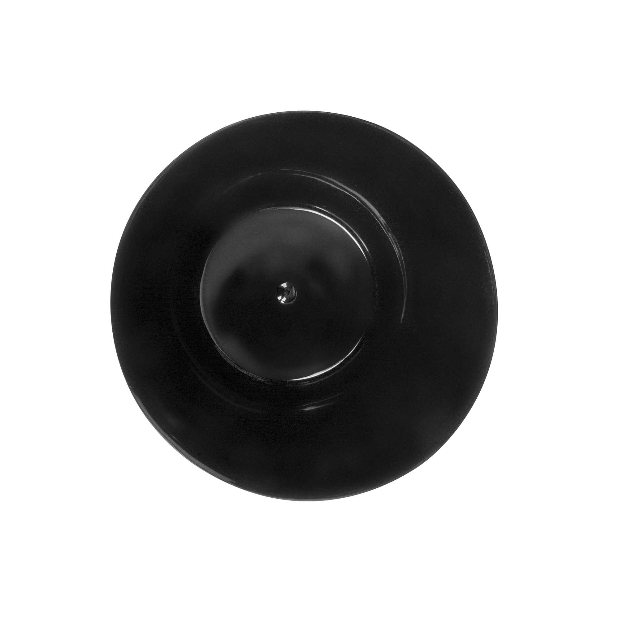 Mini Serve 5 oz Round Black Plastic Small Incline Bowl - 3 3/4" x 3 3/4" x 2 1/2" - 20 count box