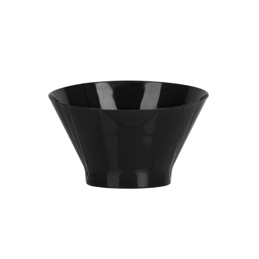 Mini Serve 5 oz Round Black Plastic Small Incline Bowl - 3 3/4" x 3 3/4" x 2 1/2" - 100 count box