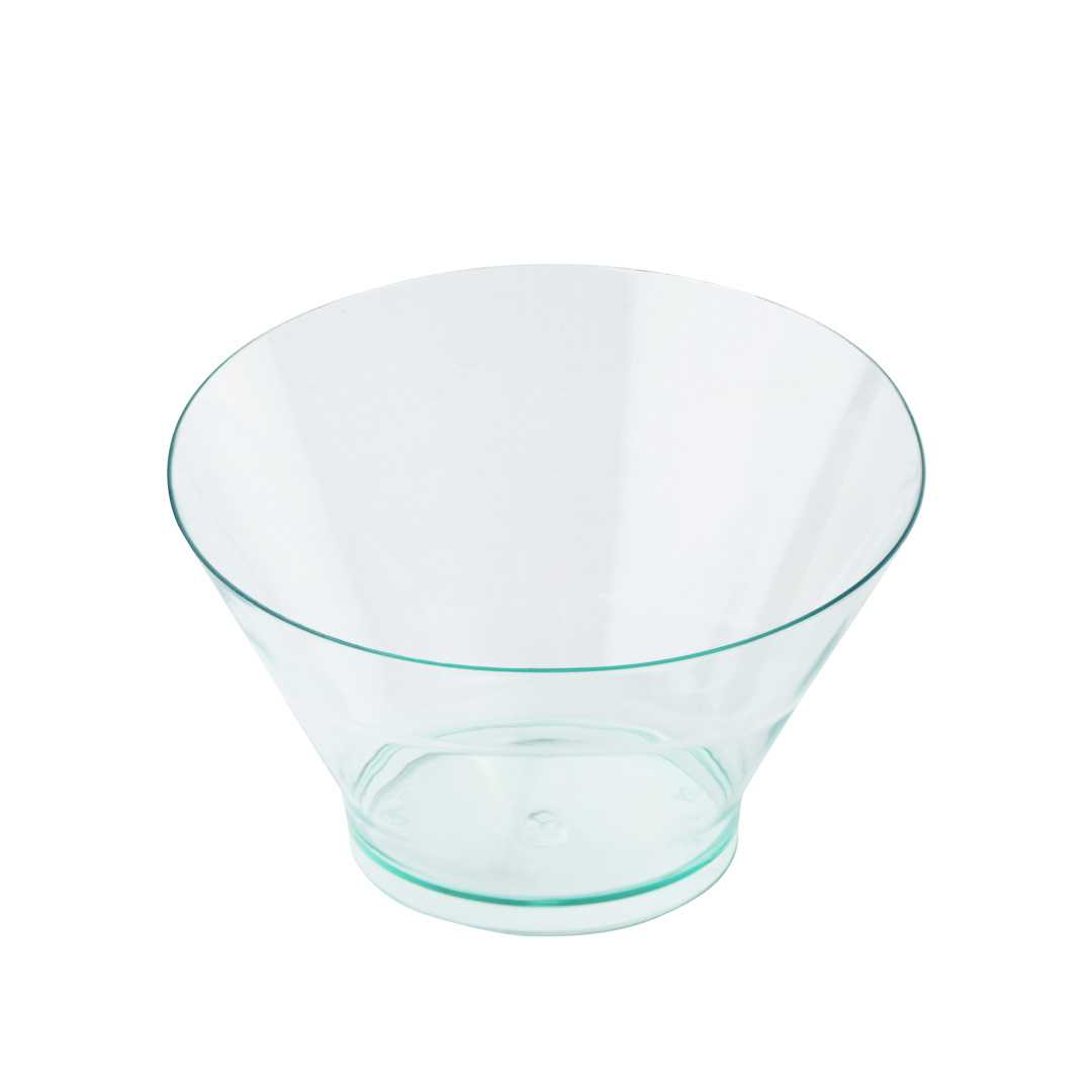 Mini Serve 5 oz Round Seagreen Plastic Small Incline Bowl - 3 3/4" x 3 3/4" x 2 1/2" - 100 count box