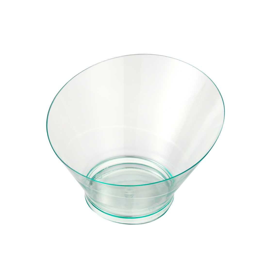Mini Serve 5 oz Round Seagreen Plastic Small Incline Bowl - 3 3/4" x 3 3/4" x 2 1/2" - 20 count box