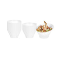 Mini Serve 5 oz Round White Plastic Small Incline Bowl - 3 3/4" x 3 3/4" x 2 1/2" - 20 count box