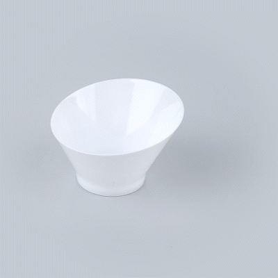 Mini Serve 5 oz Round White Plastic Small Incline Bowl - 3 3/4" x 3 3/4" x 2 1/2" - 100 count box