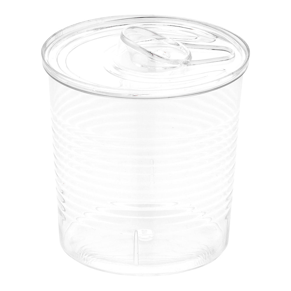 Mini Serve 4 oz Round Clear Plastic Tin Can - with Lid - 2 1/2" x 2 1/2" x 2 3/4" - 100 count box