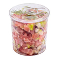 Mini Serve 4 oz Round Clear Plastic Tin Can - with Lid - 2 1/2" x 2 1/2" x 2 3/4" - 20 count box