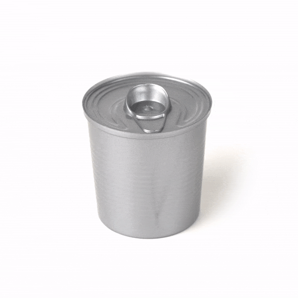 Mini Serve 4 oz Round Silver Plastic Tin Can - with Lid - 2 1/2" x 2 1/2" x 2 3/4" - 20 count box