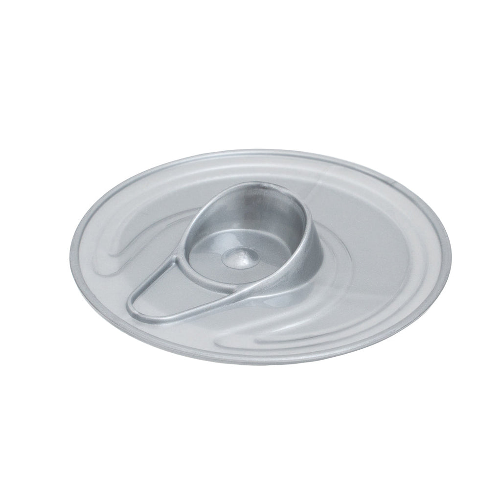 Mini Serve 4 oz Round Silver Plastic Tin Can - with Lid - 2 1/2" x 2 1/2" x 2 3/4" - 20 count box