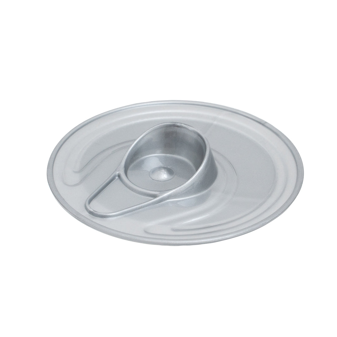 Mini Serve 4 oz Round Silver Plastic Tin Can - with Lid - 2 1/2" x 2 1/2" x 2 3/4" - 20 count box