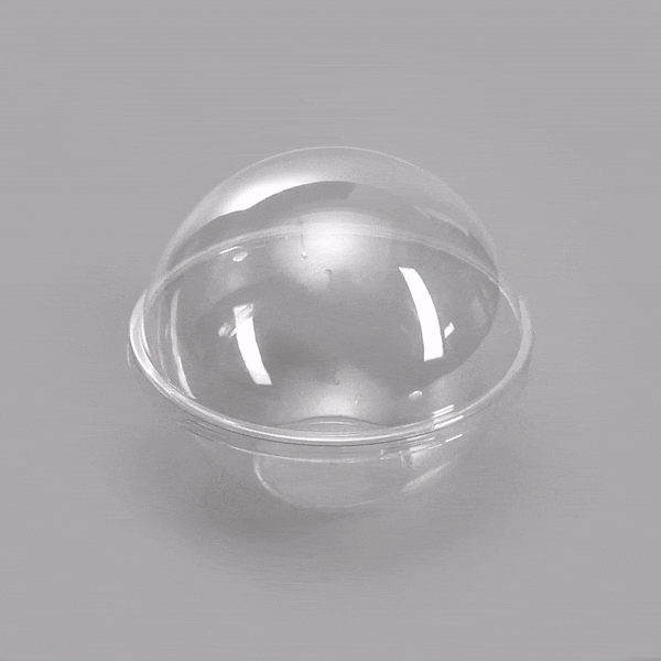 Thermo Tek 12 oz Clear Plastic Sphere Salad Container - with Dome Lid - 5 1/4" x 5 1/4" x 4 1/2" - 500 count box