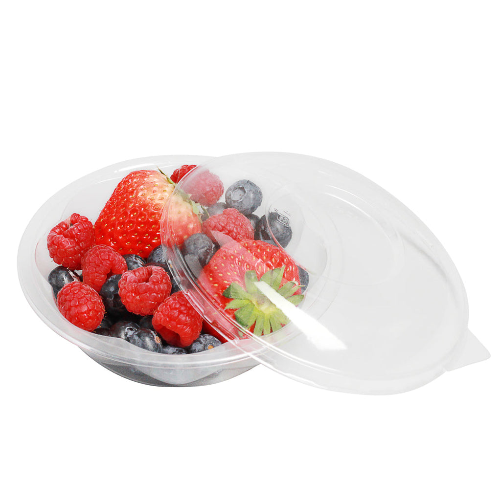 Thermo Tek 8 oz Clear Plastic Ergo-Grip Bowl - 4 3/4" x 4 3/4" x 1 1/4" - 50 count box