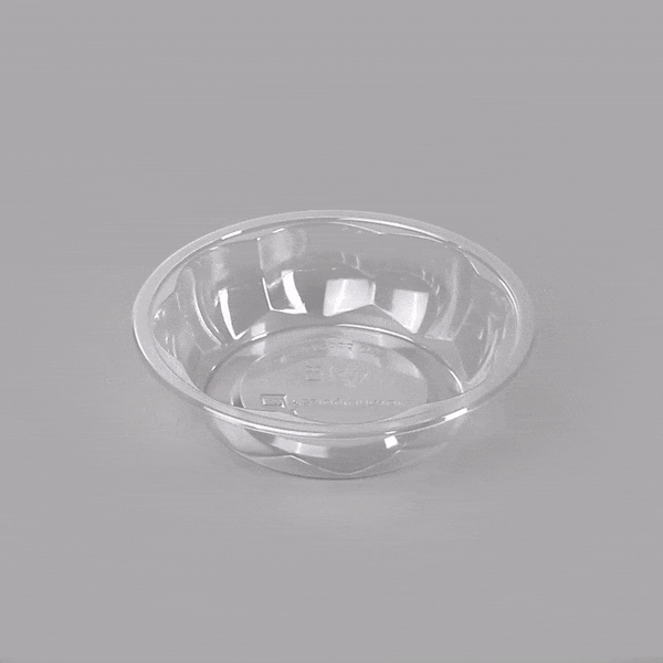 Thermo Tek 8 oz Clear Plastic Ergo-Grip Bowl - 4 3/4" x 4 3/4" x 1 1/4" - 500 count box