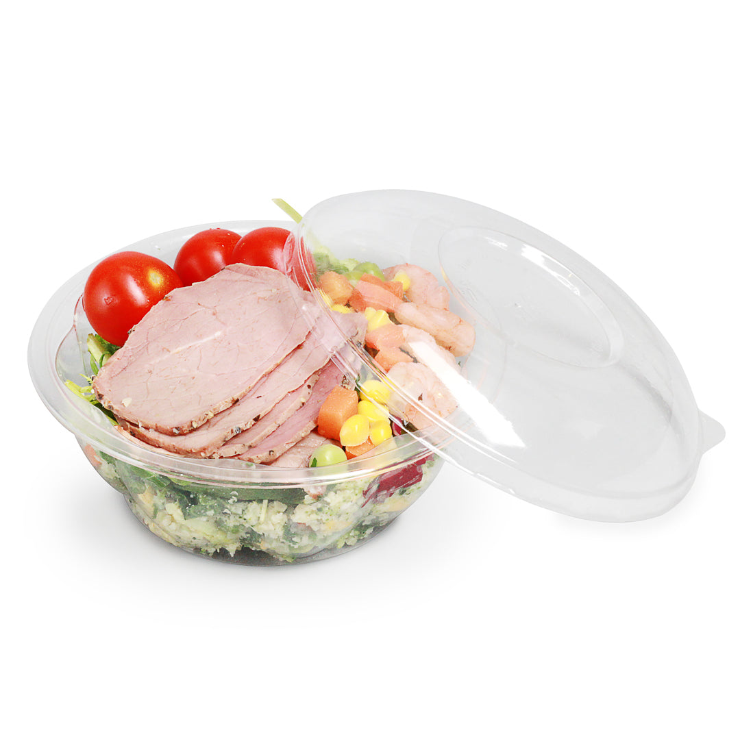 Thermo Tek 12 oz Clear Plastic Ergo-Grip Bowl - 4 3/4" x 4 3/4" x 1 3/4" - 50 count box