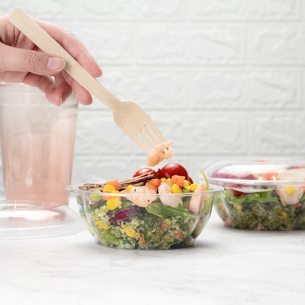 Thermo Tek 12 oz Clear Plastic Ergo-Grip Bowl - 4 3/4" x 4 3/4" x 1 3/4" - 50 count box