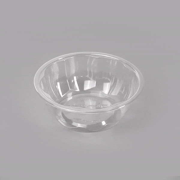 Thermo Tek 12 oz Clear Plastic Ergo-Grip Bowl - 4 3/4" x 4 3/4" x 1 3/4" - 500 count box