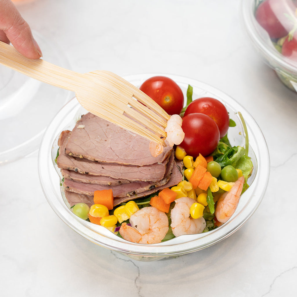 Thermo Tek 12 oz Clear Plastic Ergo-Grip Bowl - 4 3/4" x 4 3/4" x 1 3/4" - 500 count box