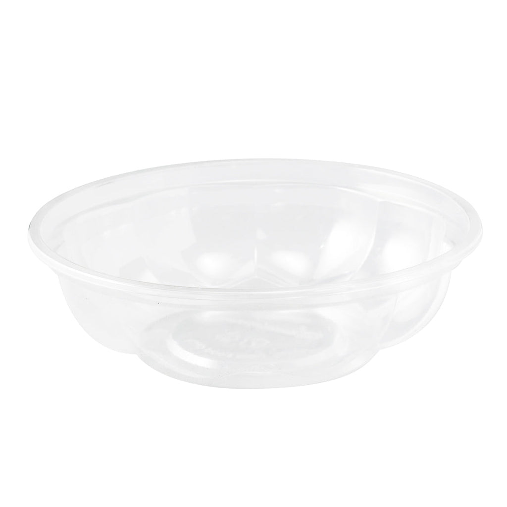 Thermo Tek 24 oz Clear Plastic Ergo-Grip Bowl - 6 3/4" x 6 3/4" x 2 1/4" - 500 count box