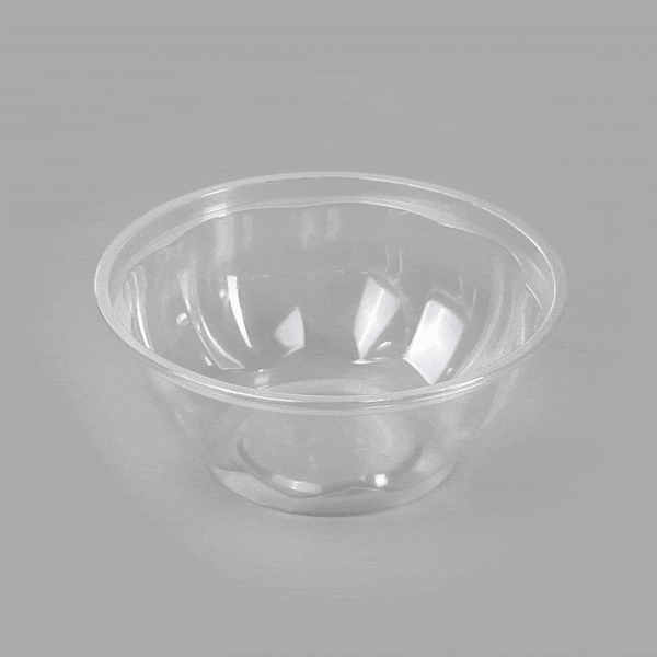 Thermo Tek 32 oz Clear Plastic Ergo-Grip Bowl - 6 3/4" x 6 3/4" x 2 3/4" - 50 count box