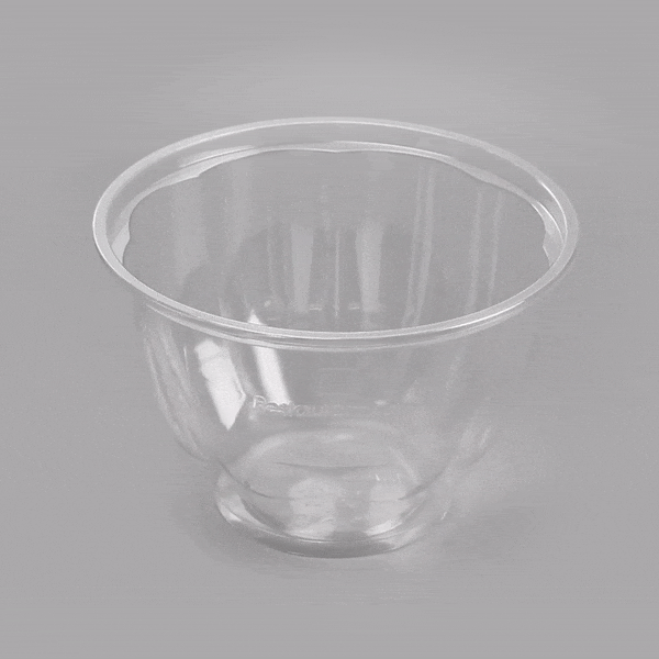 Thermo Tek 48 oz Clear Plastic Ergo-Grip Bowl - 6 3/4" x 6 3/4" x 4 1/4" - 50 count box