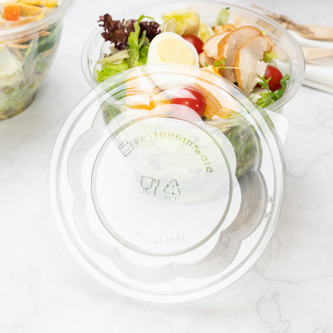 Thermo Tek Clear Plastic Ergo-Grip Bowl Lid - Fits 24 / 32 / 48 oz - 500 count box