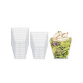 Mini Serve 4 oz Square Clear Plastic Small Kova Cup - 2 1/4" x 2 1/4" x 2" - 20 count box