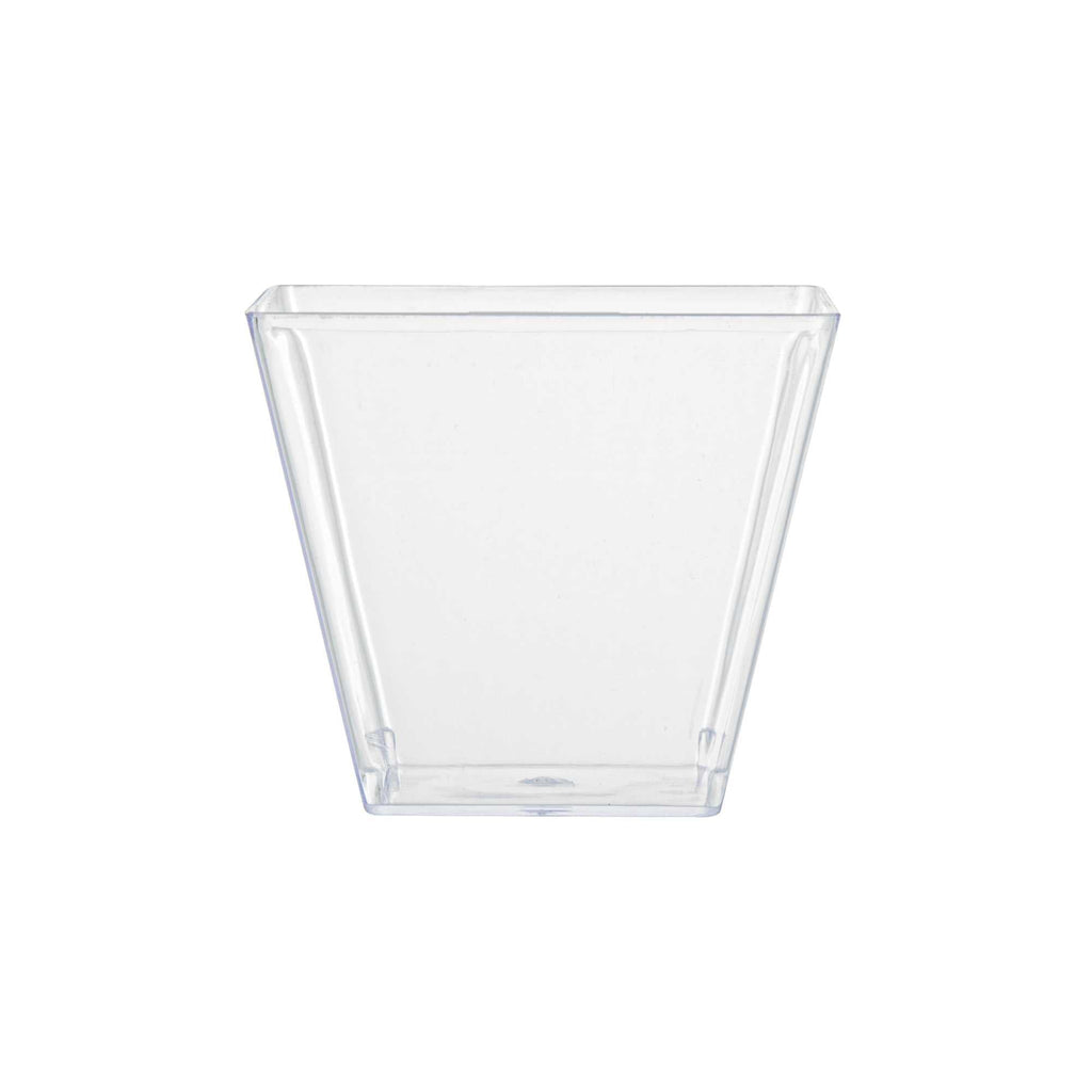 Mini Serve 4 oz Square Clear Plastic Small Kova Cup - 2 1/4" x 2 1/4" x 2" - 20 count box