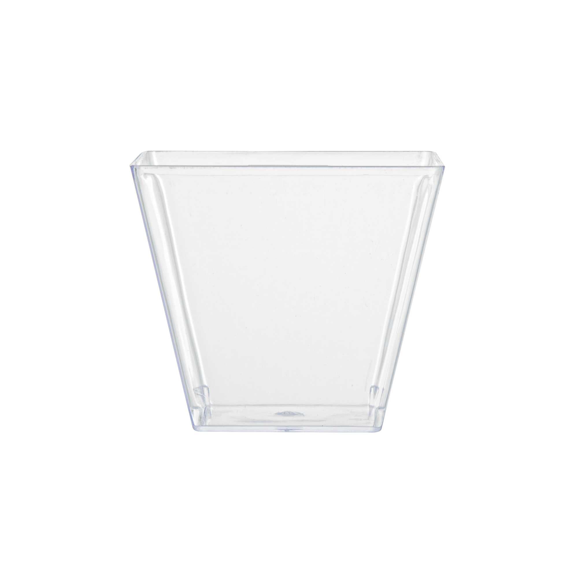 Mini Serve 4 oz Square Clear Plastic Small Kova Cup - 2 1/4" x 2 1/4" x 2" - 100 count box