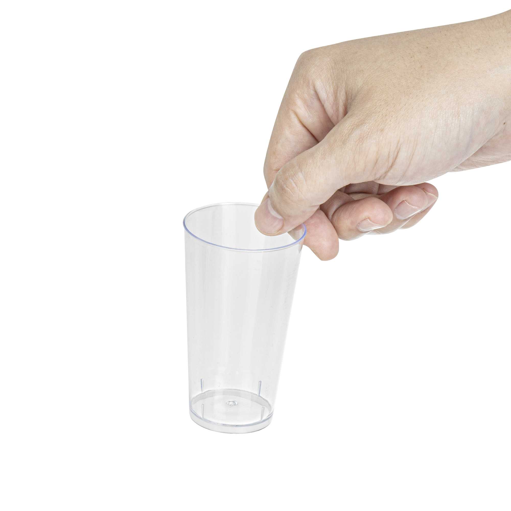Mini Serve 3 oz Round Clear Plastic Cannello Dessert Glass - 1 3/4" x 1 3/4" x 3 1/4" - 20 count box