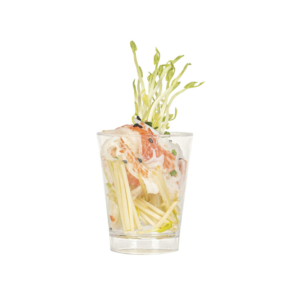 Mini Serve 3 oz Round Clear Plastic Cannello Dessert Glass - 1 3/4" x 1 3/4" x 3 1/4" - 20 count box