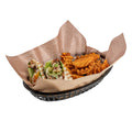 Chef 101 Oval Black Plastic Fast Food Serving Basket - 10 1/4" x 6 3/4" x 2" - 10 count box